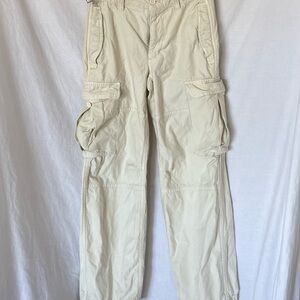 Aritzia TNA Cream Cargo Pants